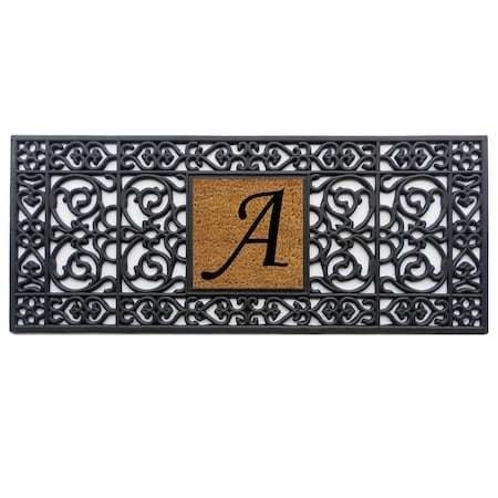 Calloway Mills 17 x 41 in. Rubber Monogram Rectangular Doormat, Black - Letter A 170011741A